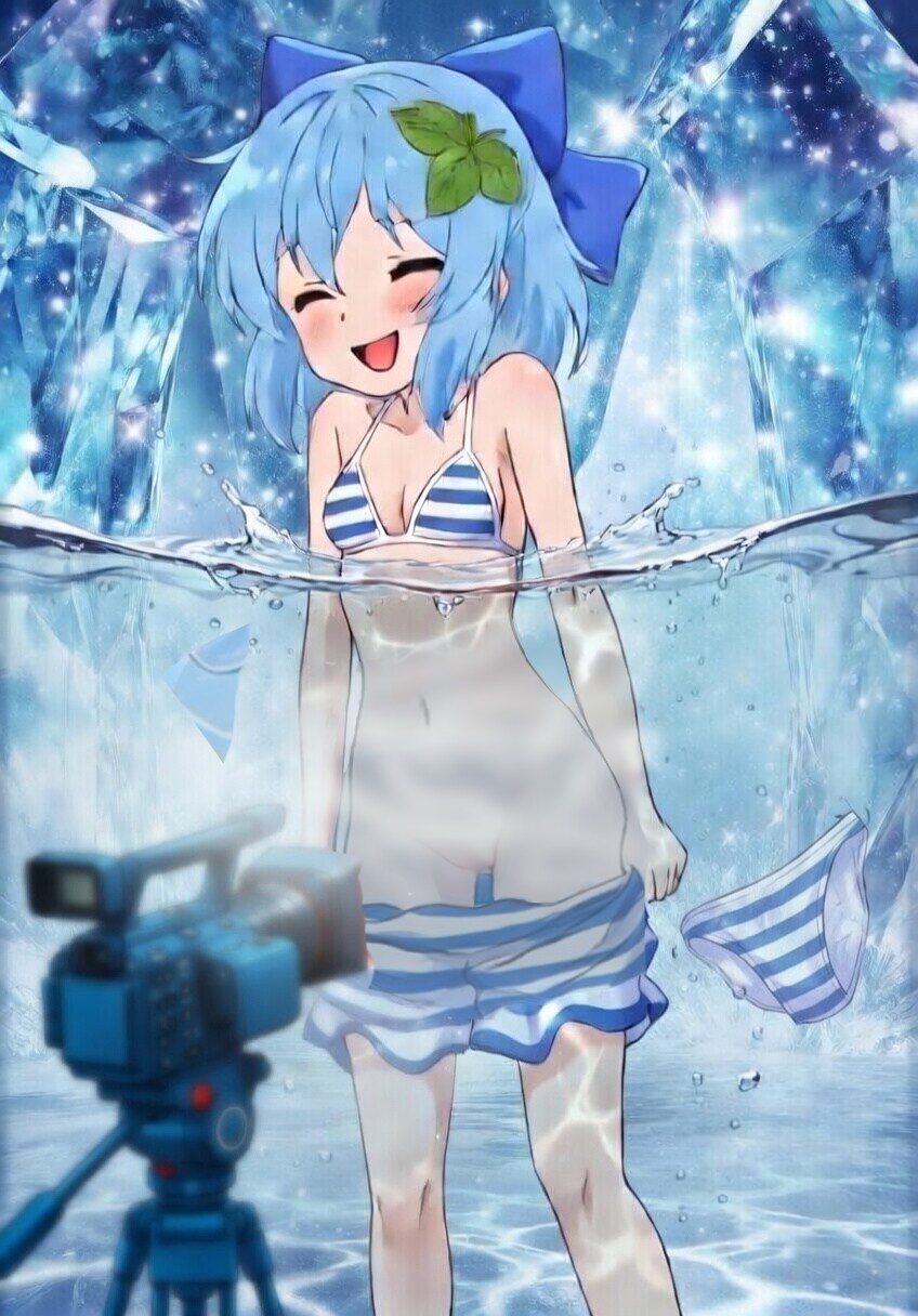 生放送！ビキニ下が取れているのに気づかずに・・・