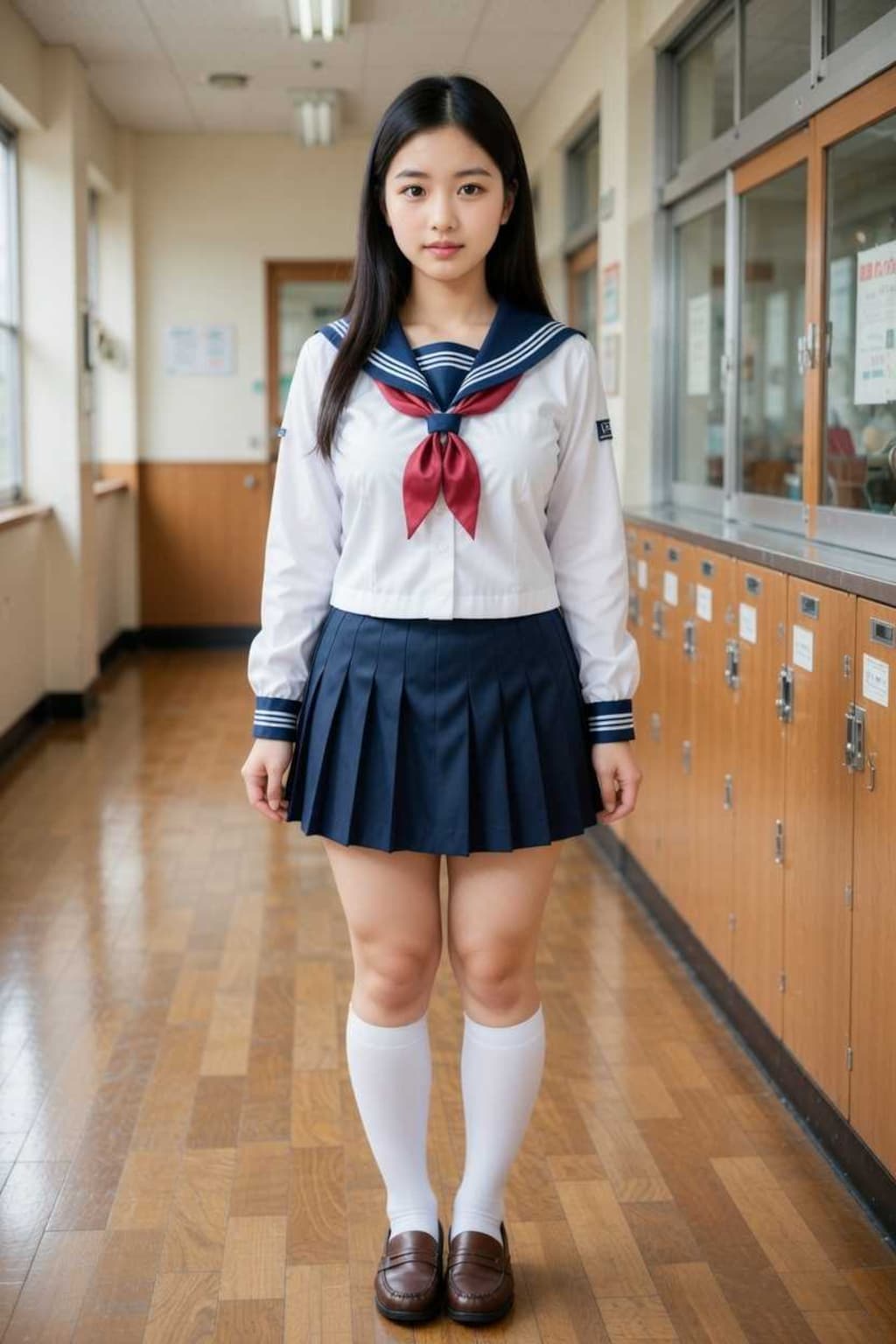 校内の女子高生