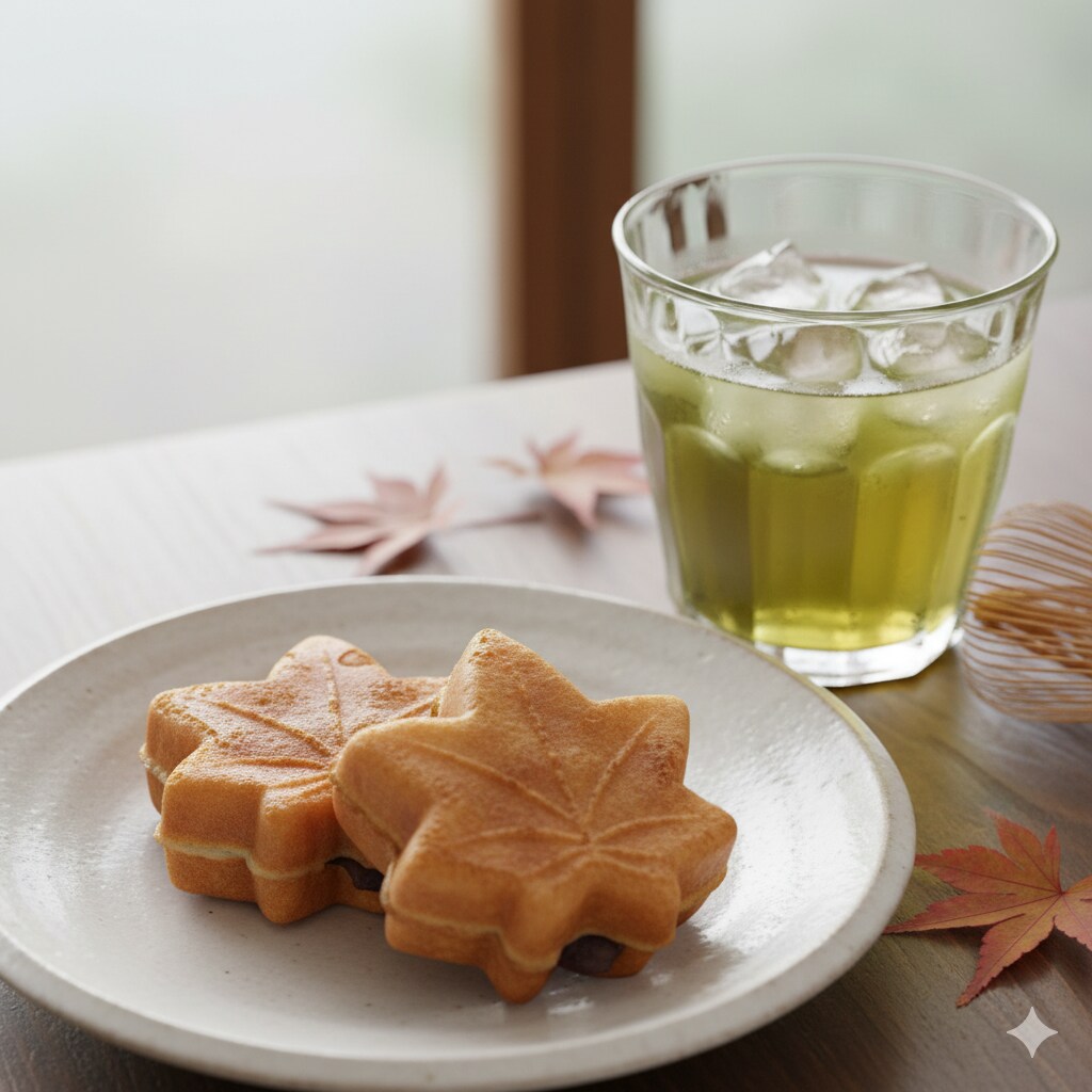 デザートの紅葉饅頭