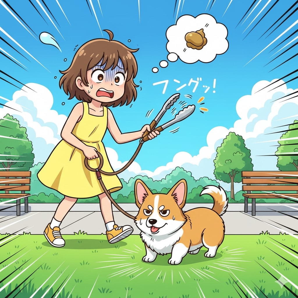 散歩の糞キャッチ