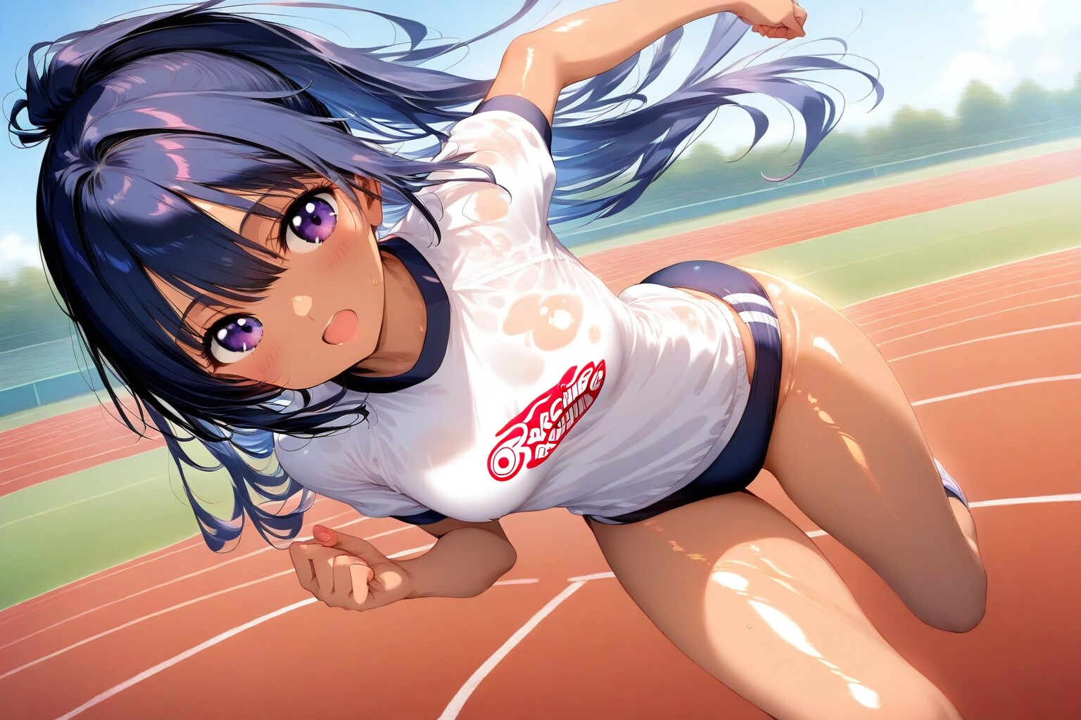 青髪ちゃん短距離走