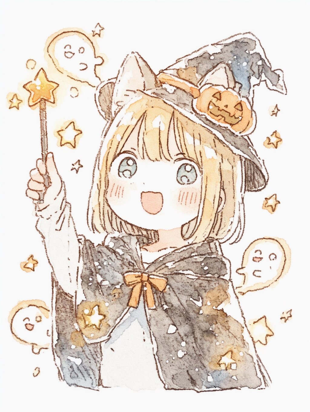 ハロウィンと魔法使いの女の子