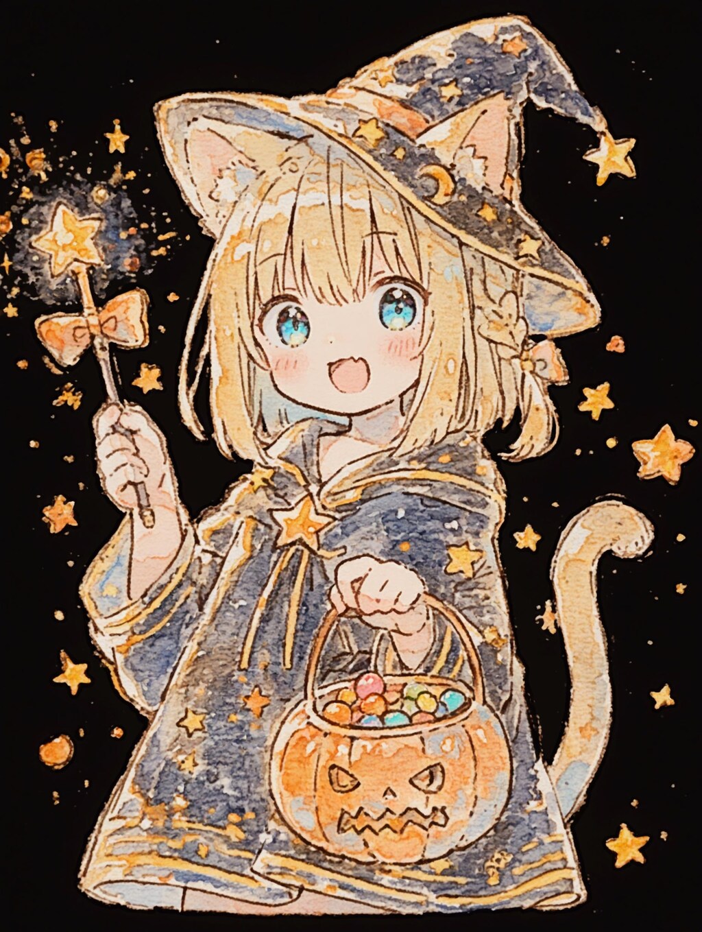 ハロウィンと魔法使いの女の子