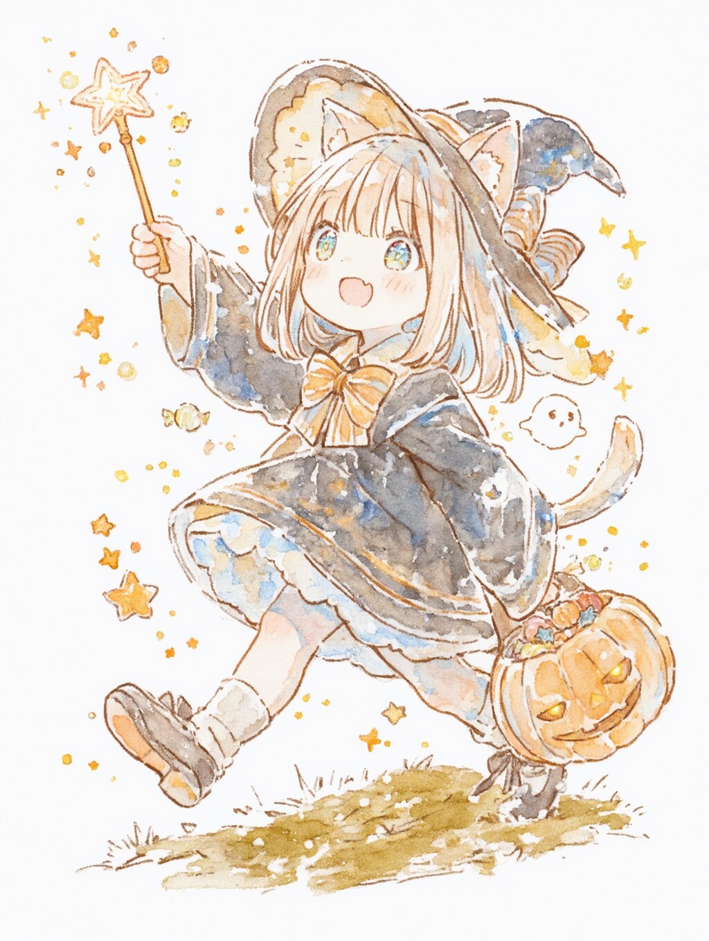 ハロウィンと魔法使いの女の子