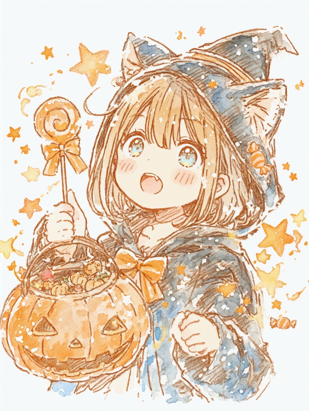 ハロウィンと魔法使いの女の子