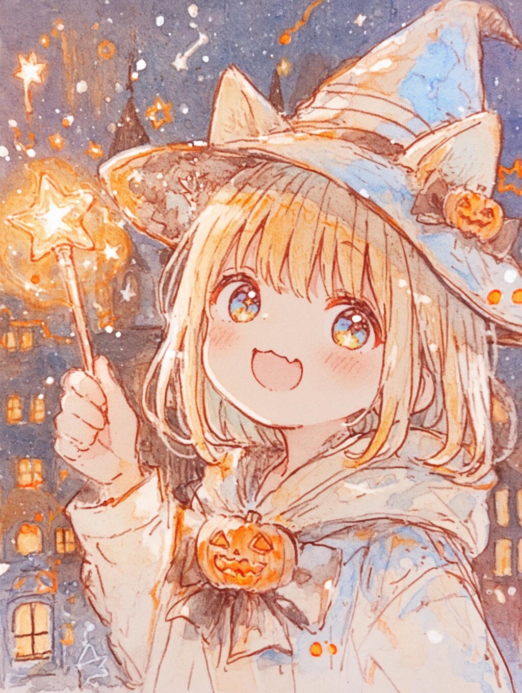 ハロウィンと魔法使いの女の子