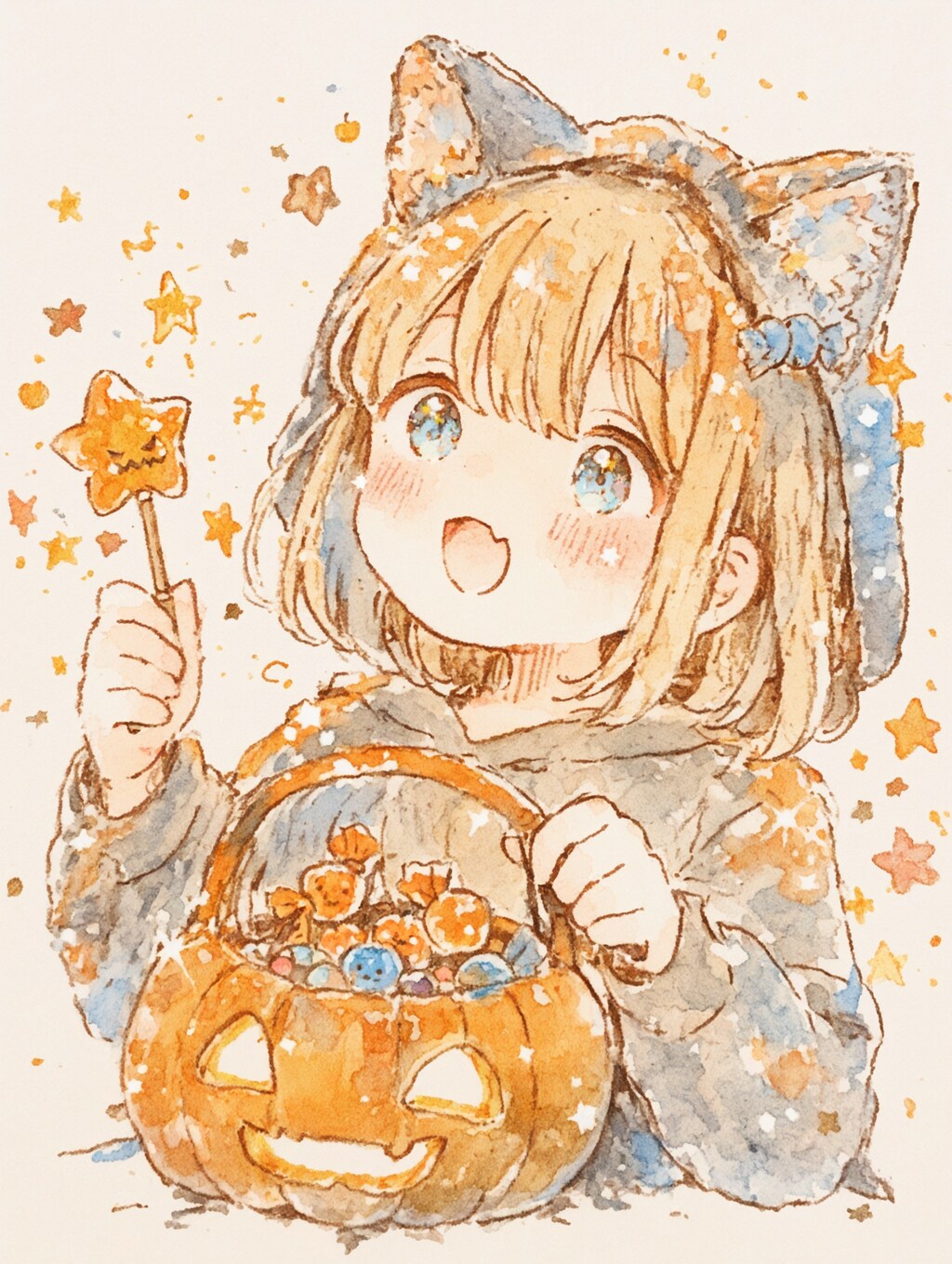 ハロウィンと魔法使いの女の子