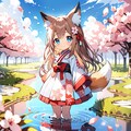 桜と狐少女 5枚目