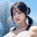 穴開き黒水着Loraでポロリ 11枚目