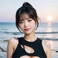 穴開き黒水着Loraでポロリ 8枚目