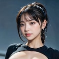 穴開き黒水着Loraでポロリ 9枚目