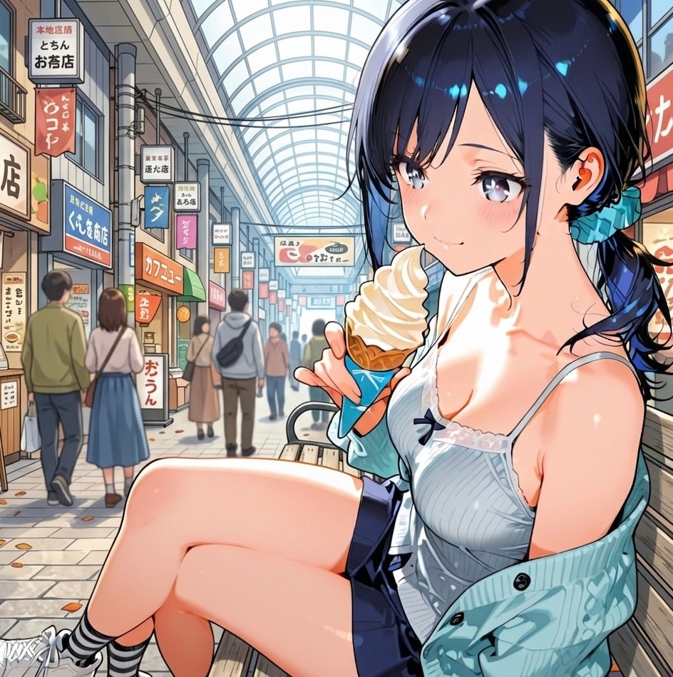 ソフトクリームを舐める七瀬　104 | の人気AIイラスト・グラビア