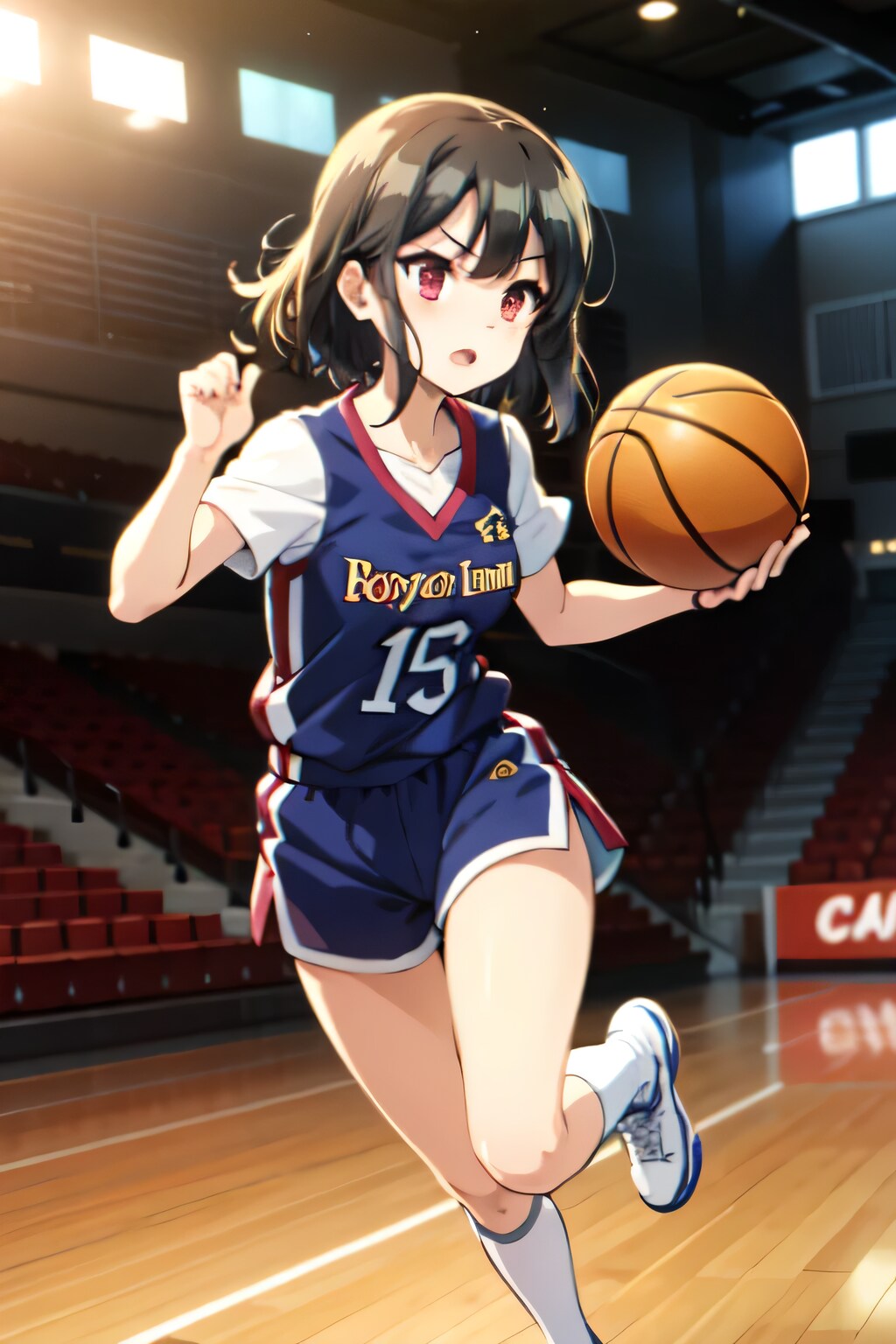 黒髪ボブでユニフォームの少女５