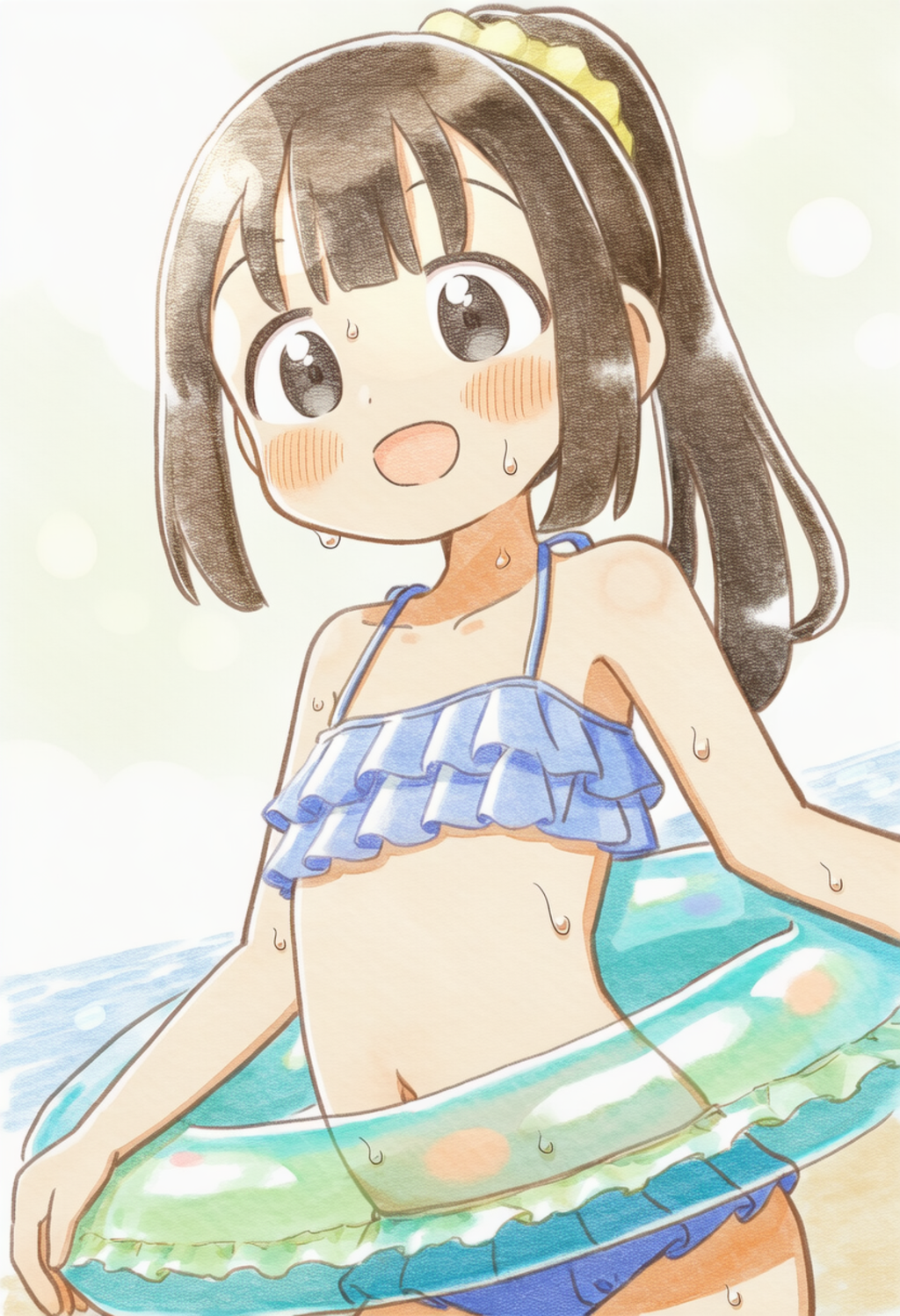 色鉛筆画風の雫ちゃん