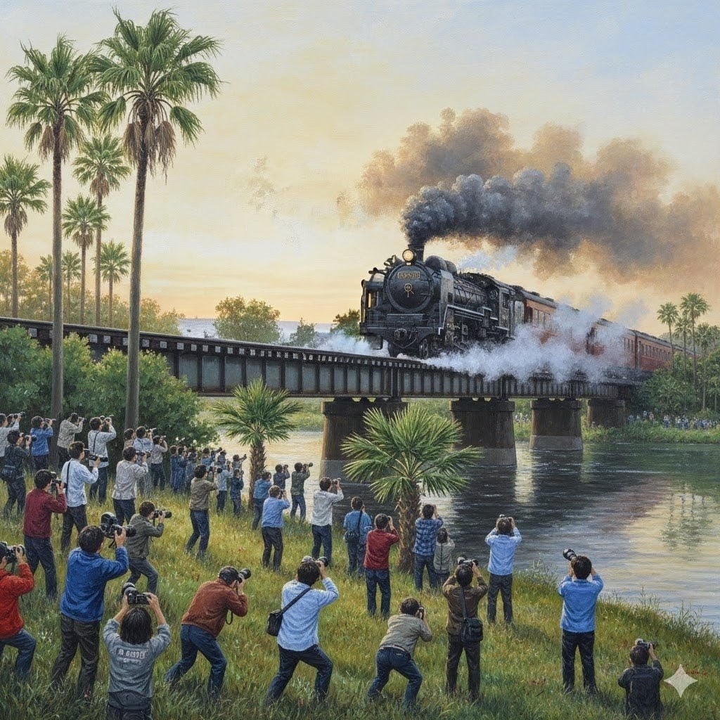 SLを撮影する鉄道ファン | の人気AIイラスト・グラビア