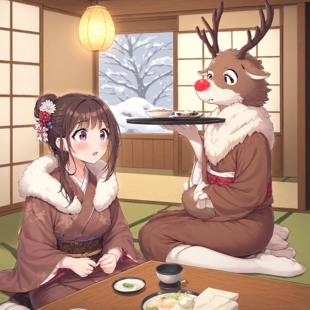 仲居がトナカイ