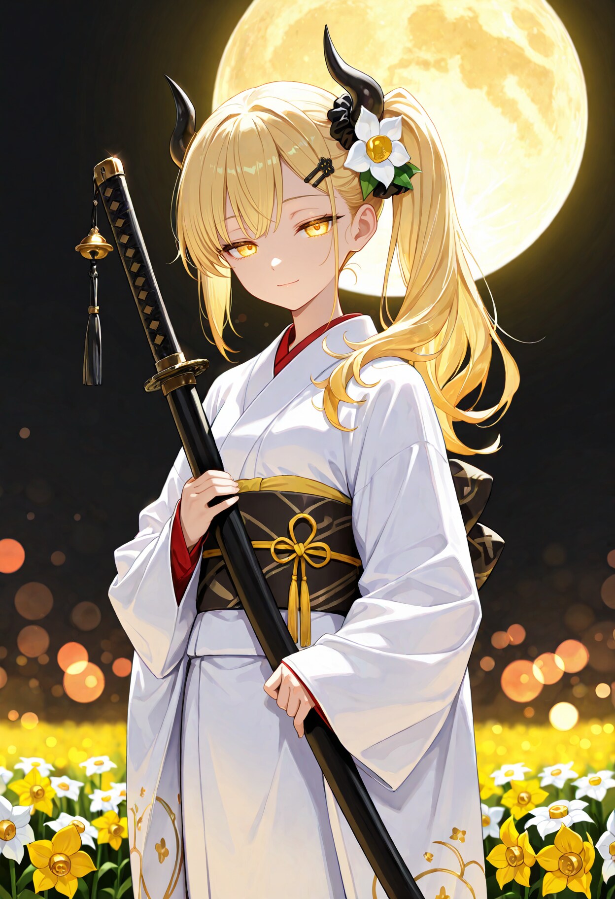 推薦と白い着物と刀と女鬼高生さん