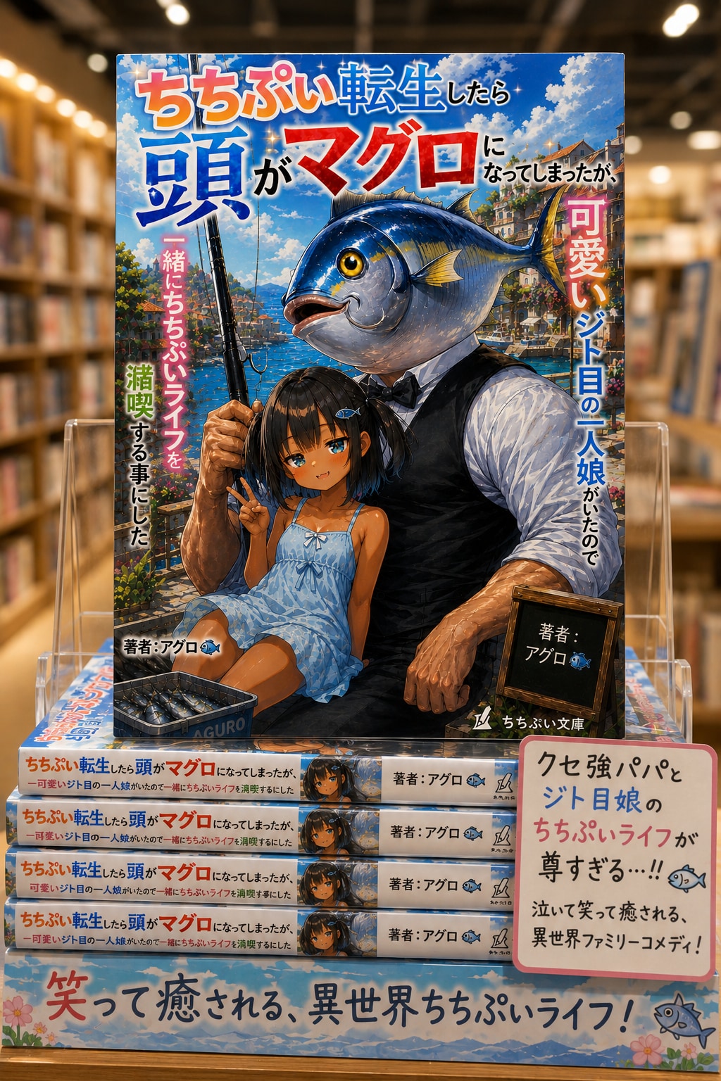 「ちちぷい転生したら頭がマグロになってしまったが、可愛いジト目の一人娘がいたので一緒にちちぷいライフを満喫する事にした」 | の人気AIイラスト・グラビア
