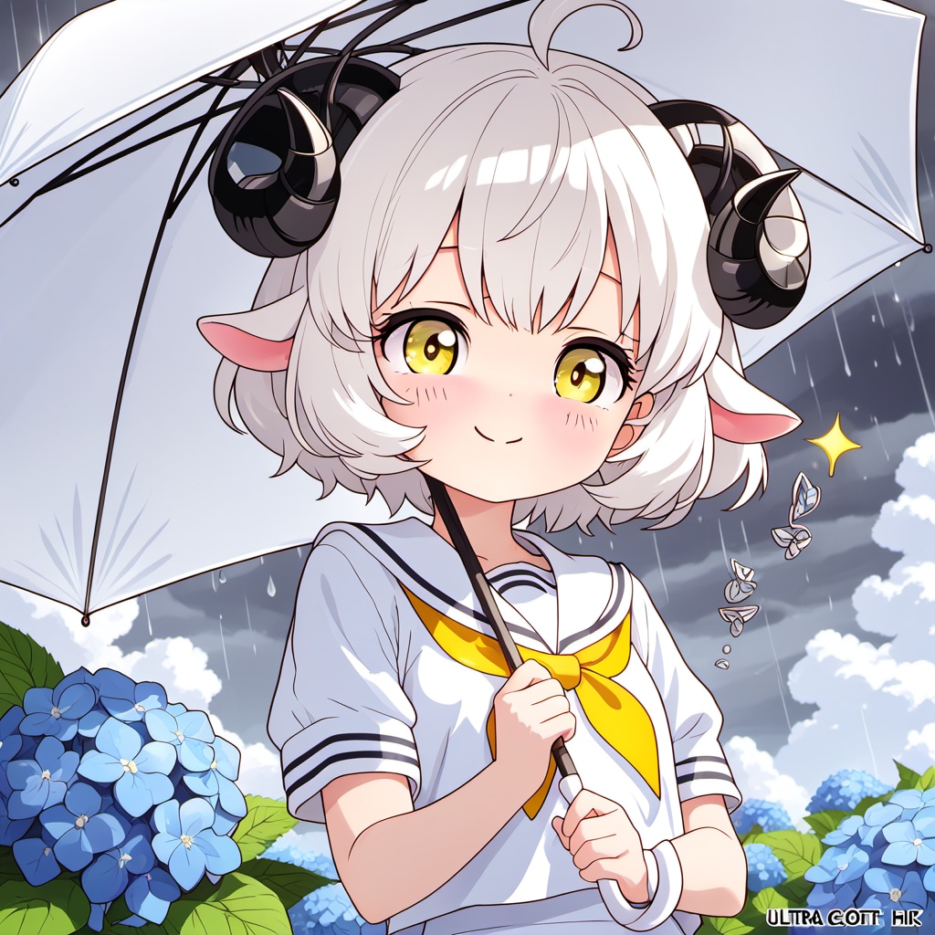 紫陽花とメイちゃん♡