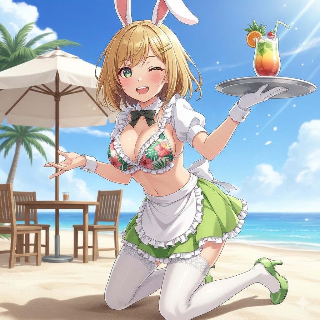 トロピカルサマーウェイトレス | の人気AIイラスト・グラビア