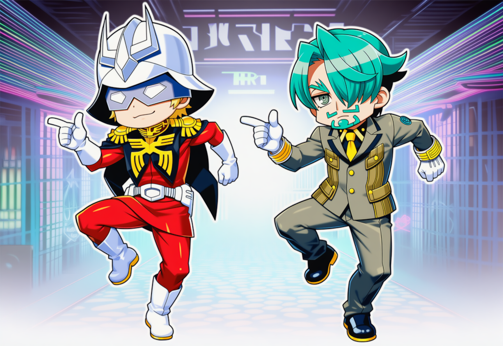 赤いキツネと緑のたぬき