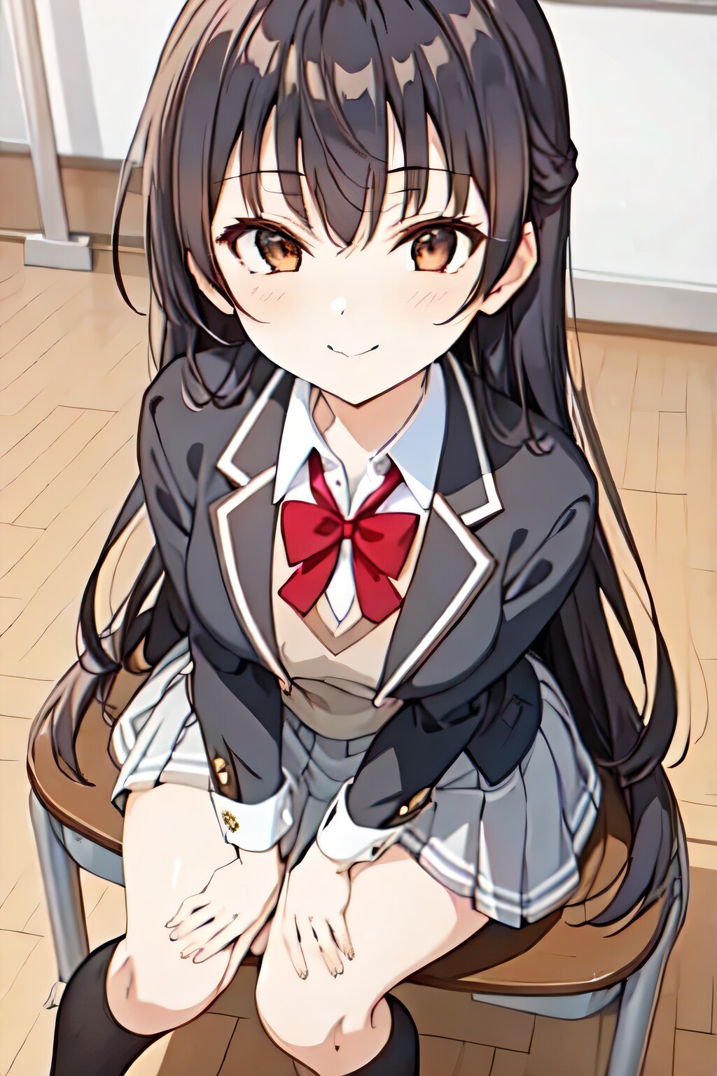 黒髪ロングでブレザーの少女１２ | の人気AIイラスト・グラビア