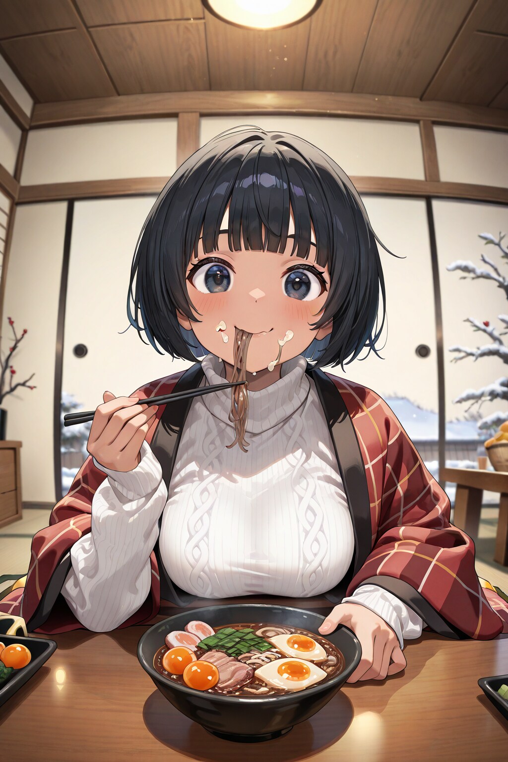 年越し蕎麦と半纏