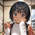 年越し蕎麦と半纏 2枚目