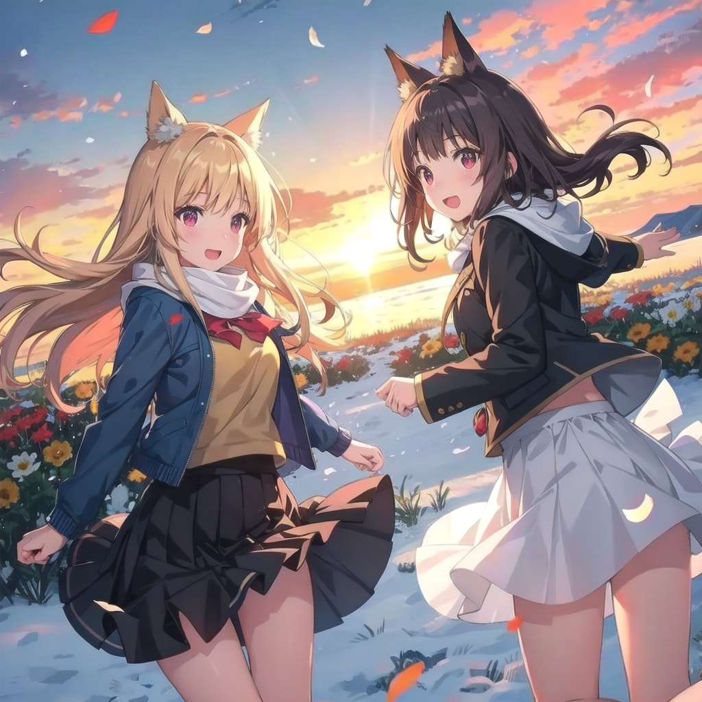 うちのわん娘と早朝に（移りゆく季節）
