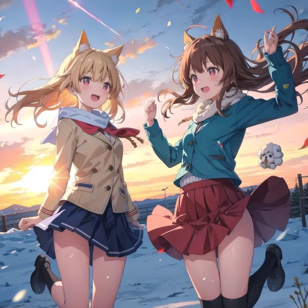 うちのわん娘と早朝に（移りゆく季節）