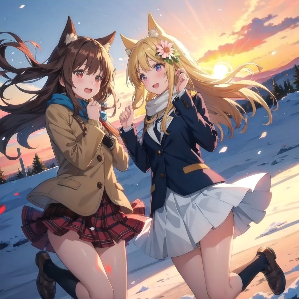 うちのわん娘と早朝に（移りゆく季節）