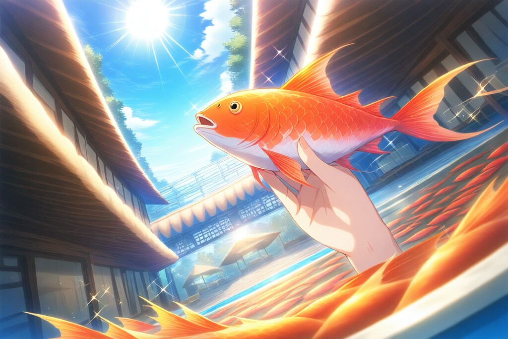 魚市場掴み取り大会『獲ったどーーー！！』