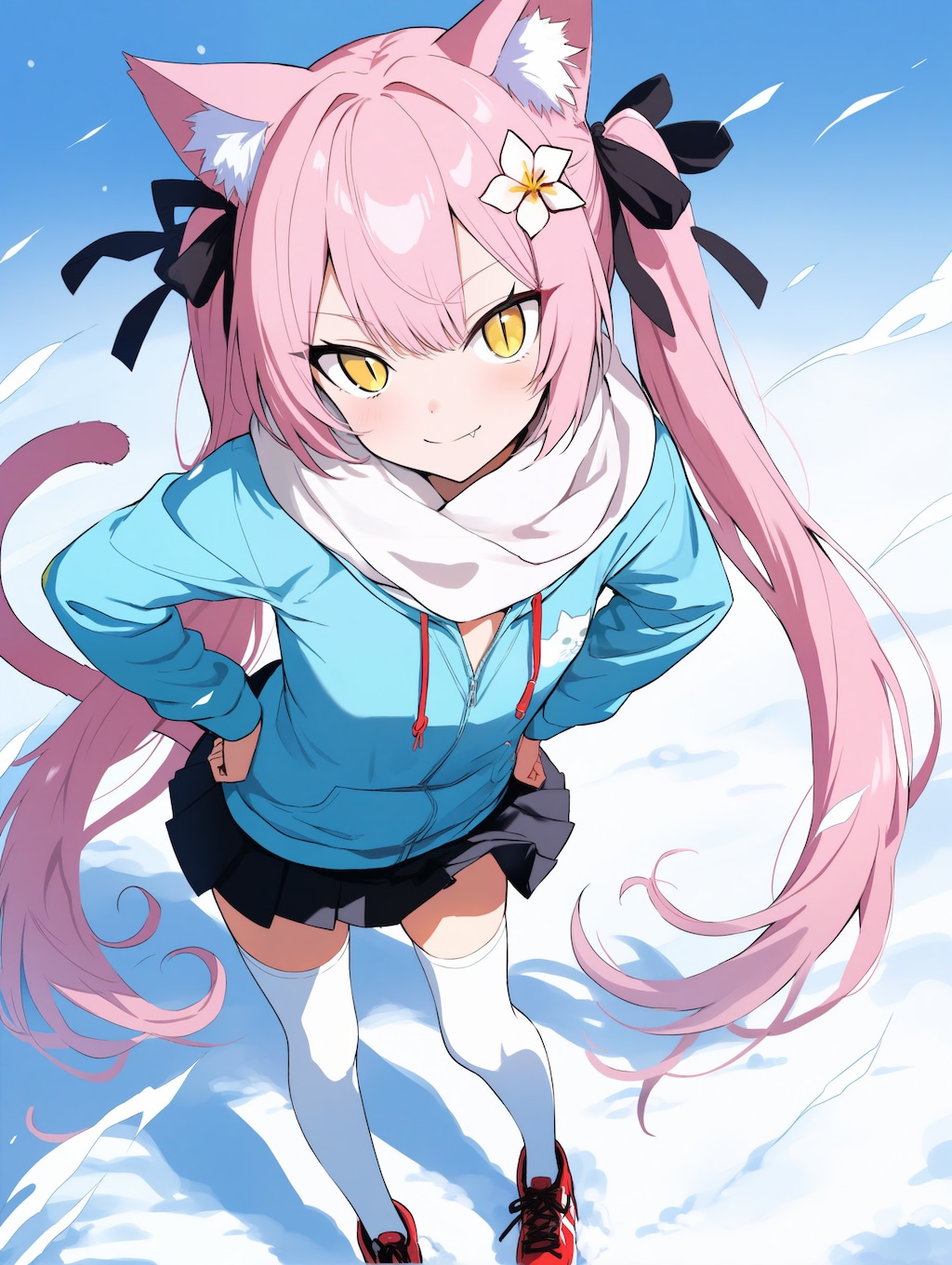 雪の中でも元気だニャ‼️😸