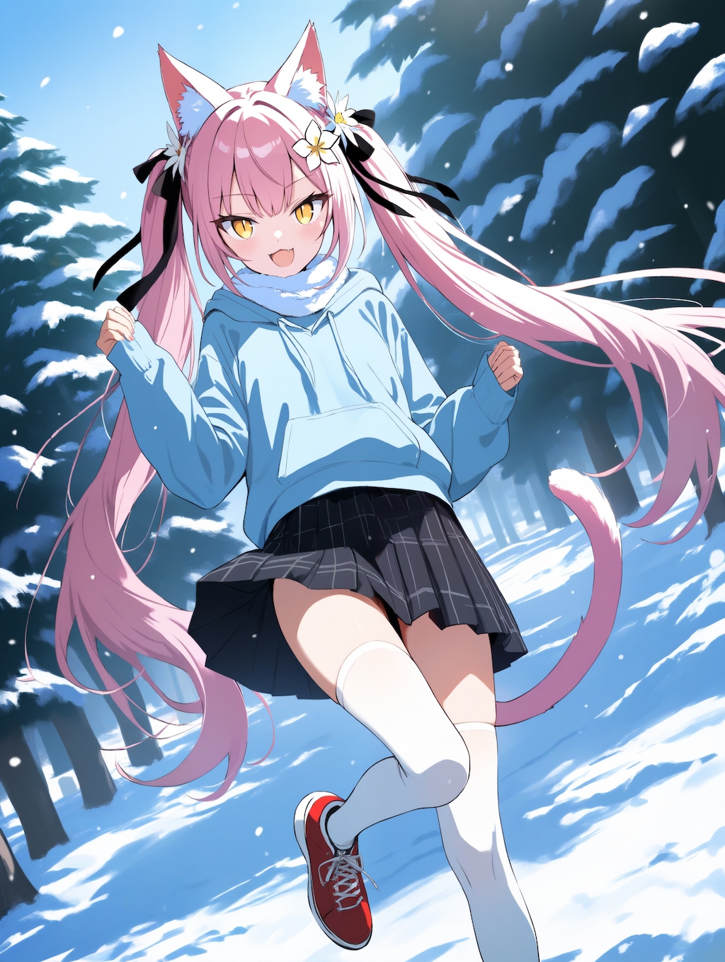 雪の中でも元気だニャ‼️😸