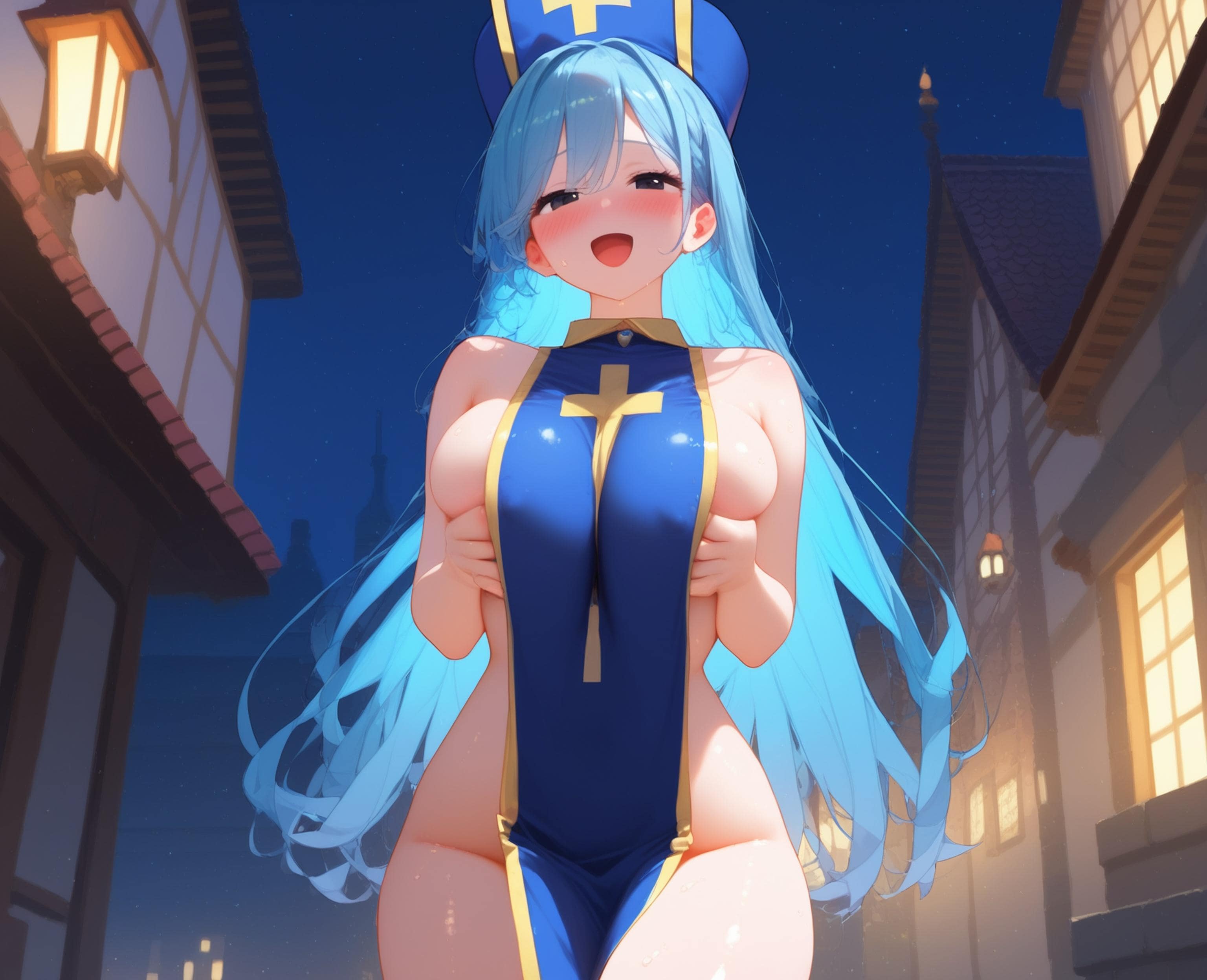 女僧侶　乳揉み