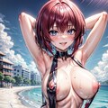 二次おっぱいポロリ305《赤髪ラテックススリングショット》 7枚目