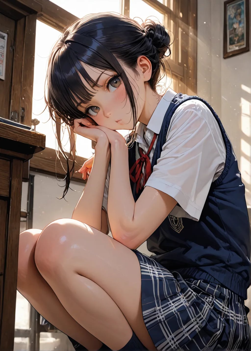 しゃがみJKちゃん達🥰後ろ姿