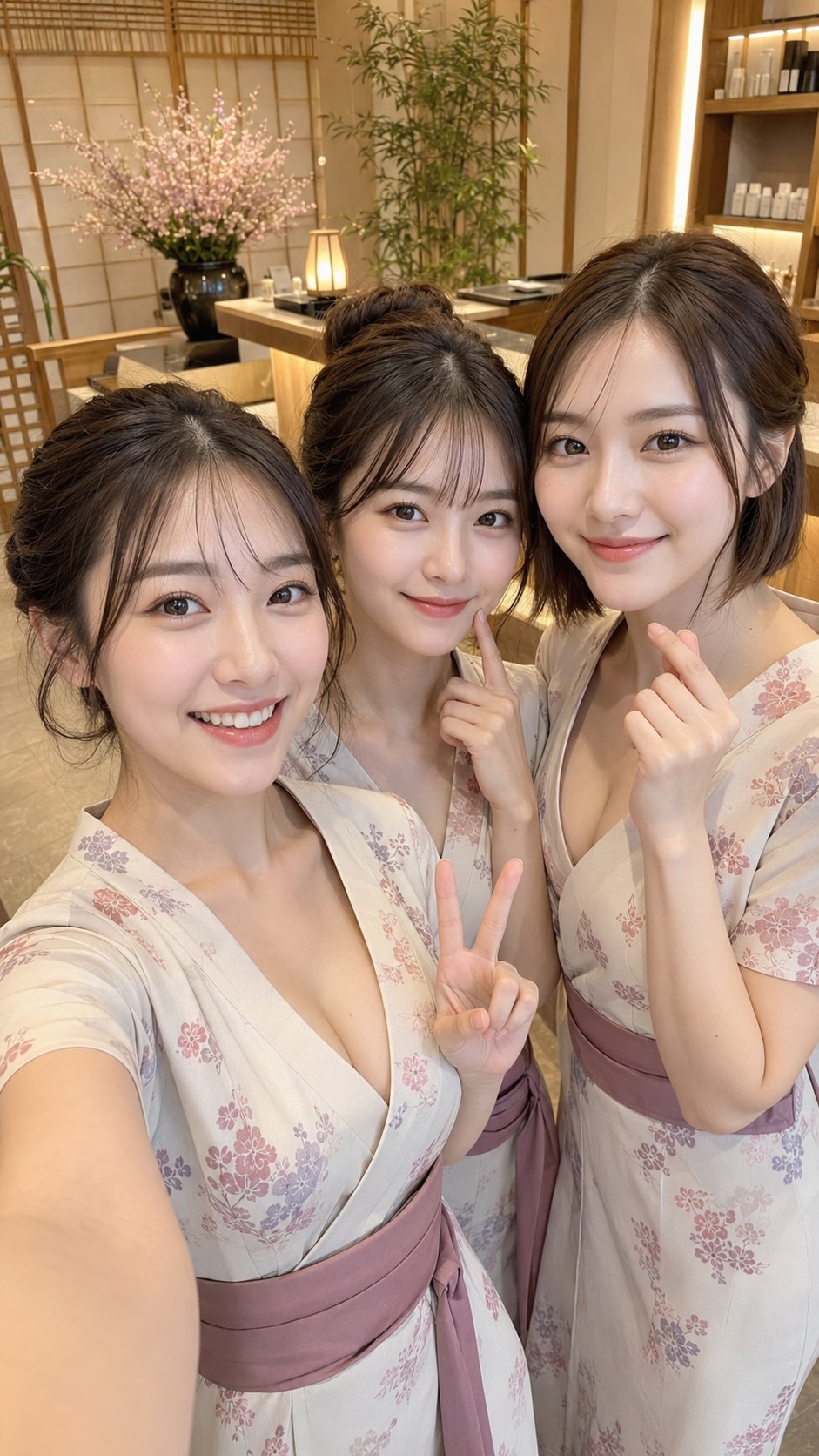 和風スパの店員さんのセルフィー