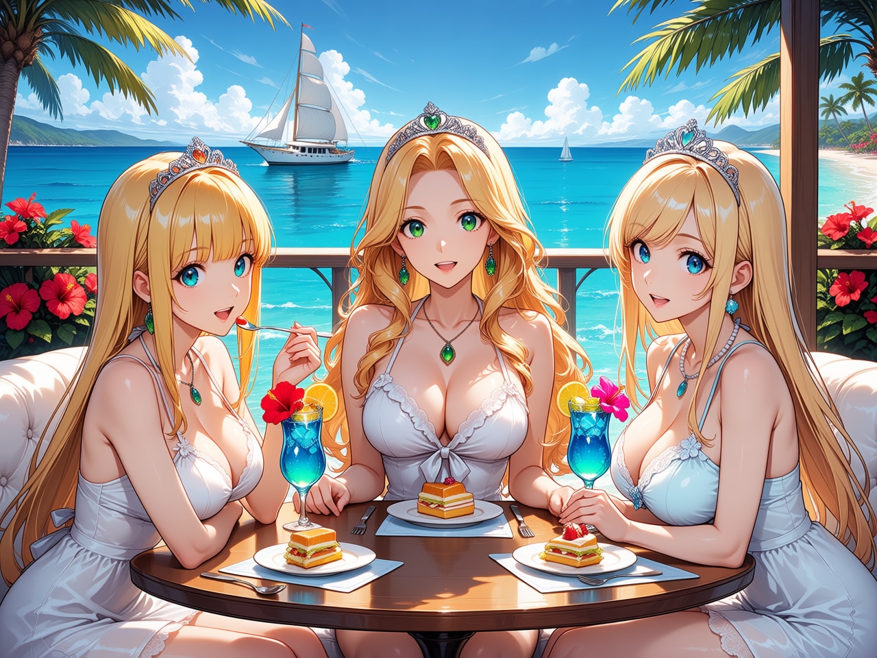 王女三姉妹の記念写真