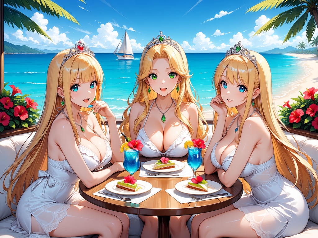王女三姉妹の記念写真