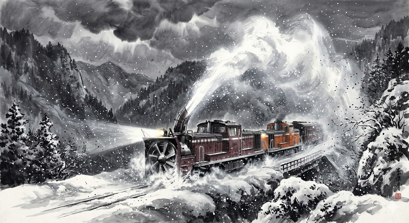 ロータリー装置除雪作業列車DD51 | の人気AIイラスト・グラビア