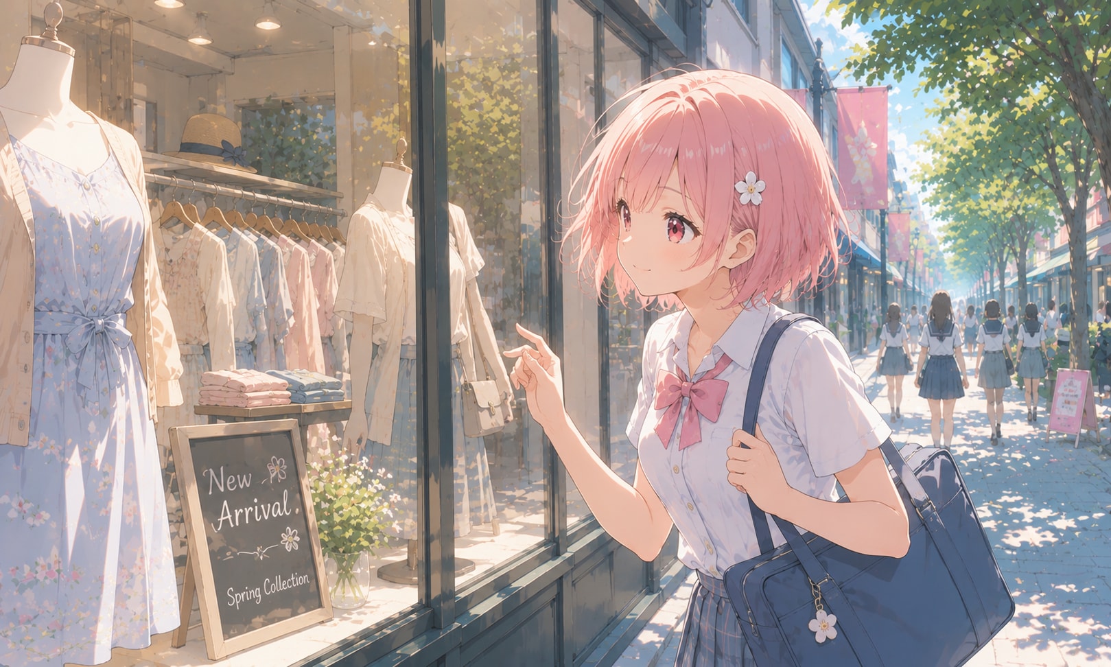 ピンクちゃん　ウィンドウショッピング