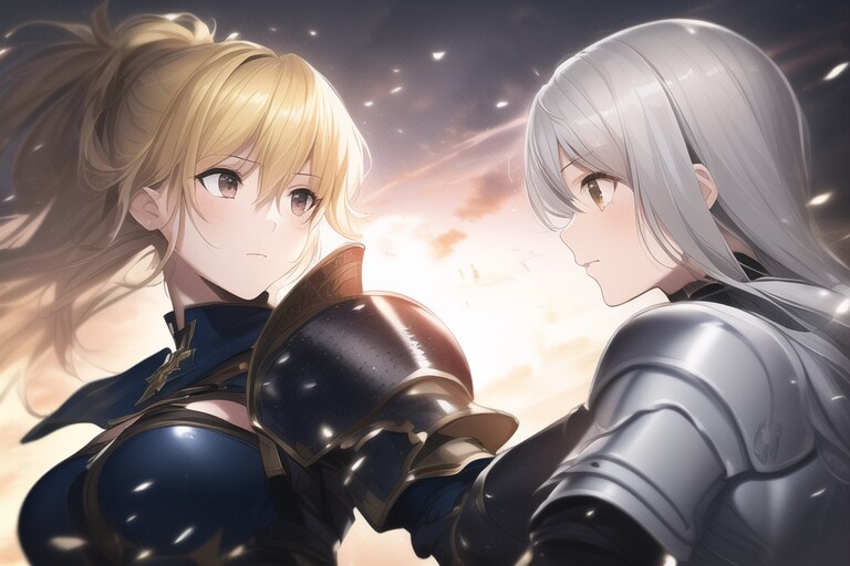 騎士少女二人