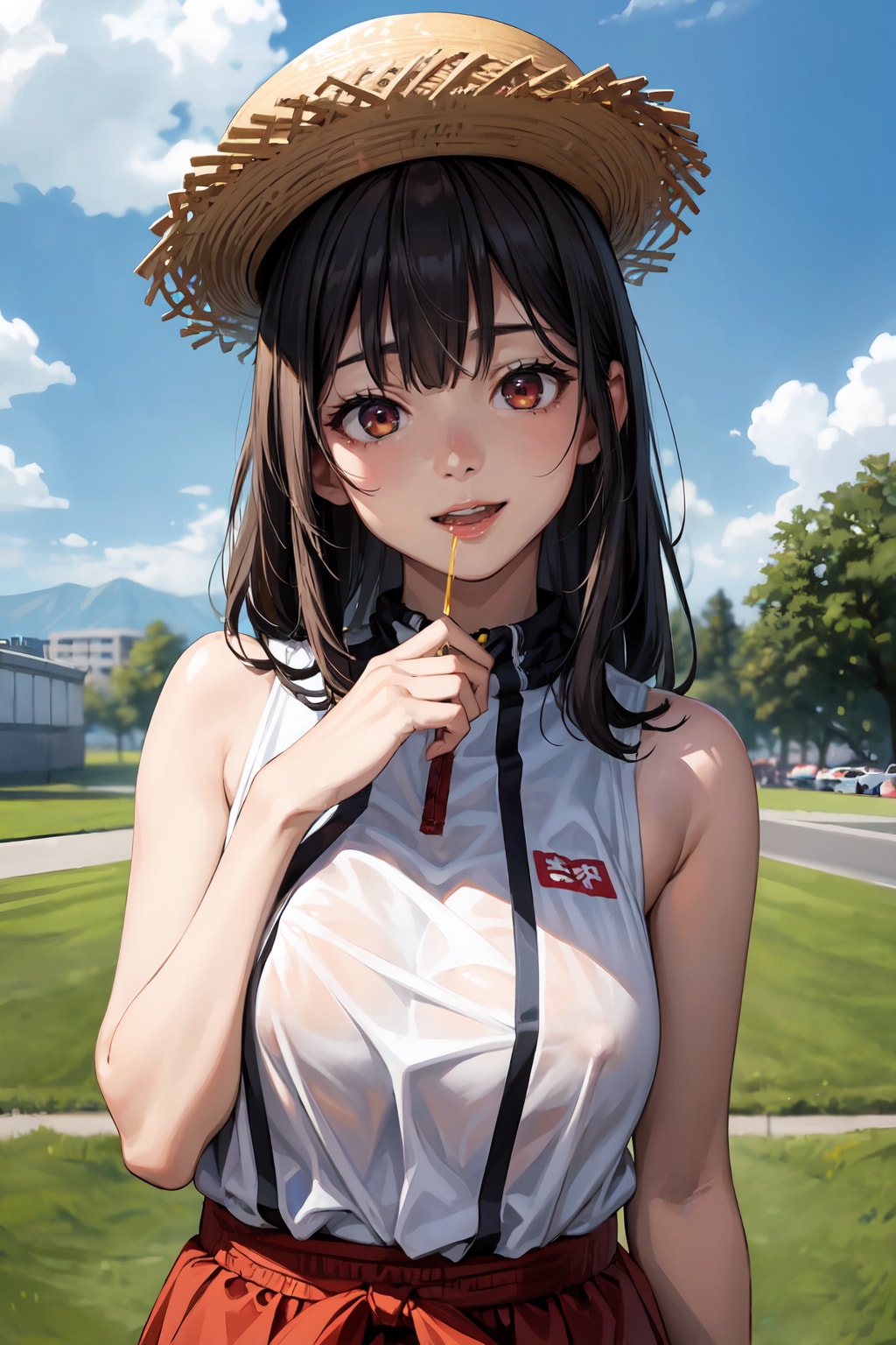 帽子を被った美女