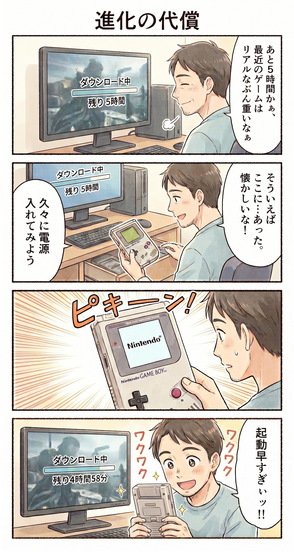 #16 ゆる日常4コマ「進化の代償」