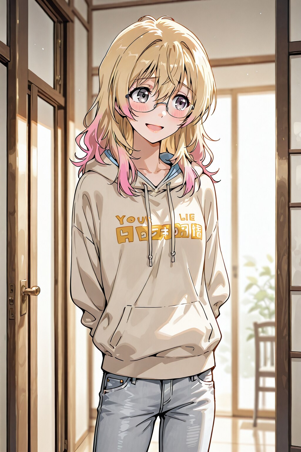 休みの日は家だとコンタクトしないから…
