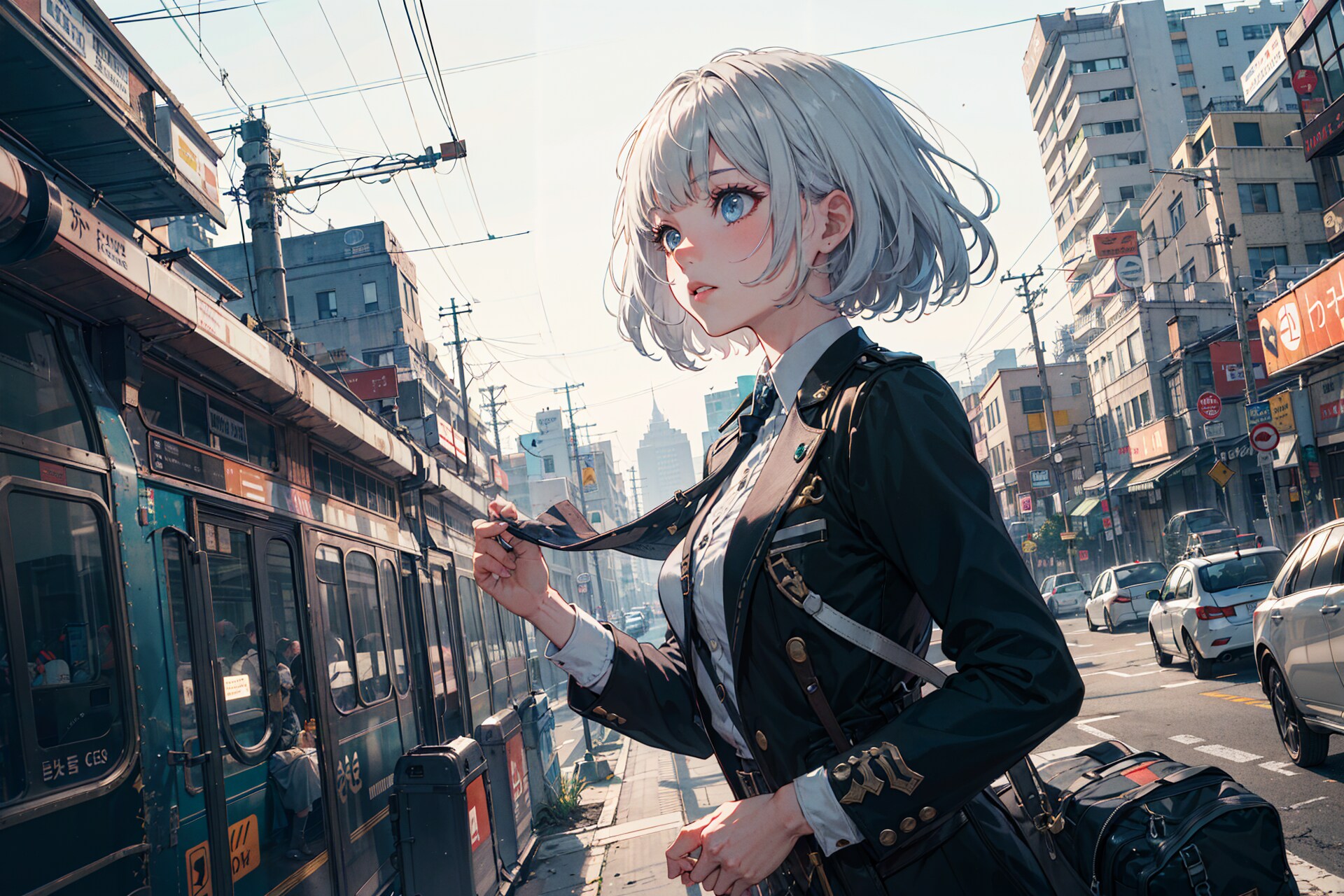 ハイカラ街の銀髪少女