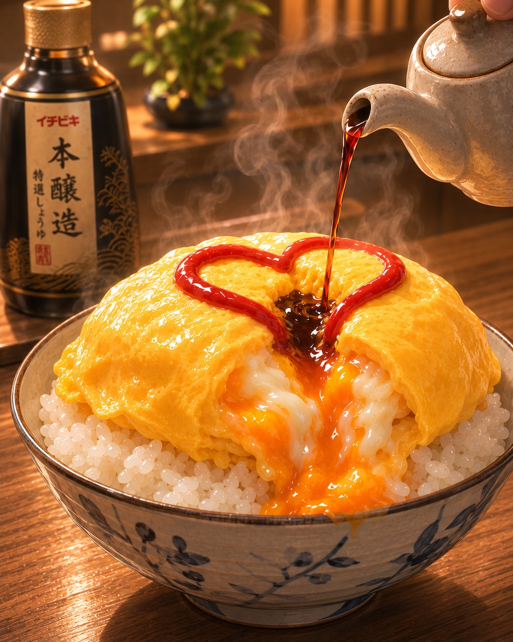 醤油で食べたくなるオムライス