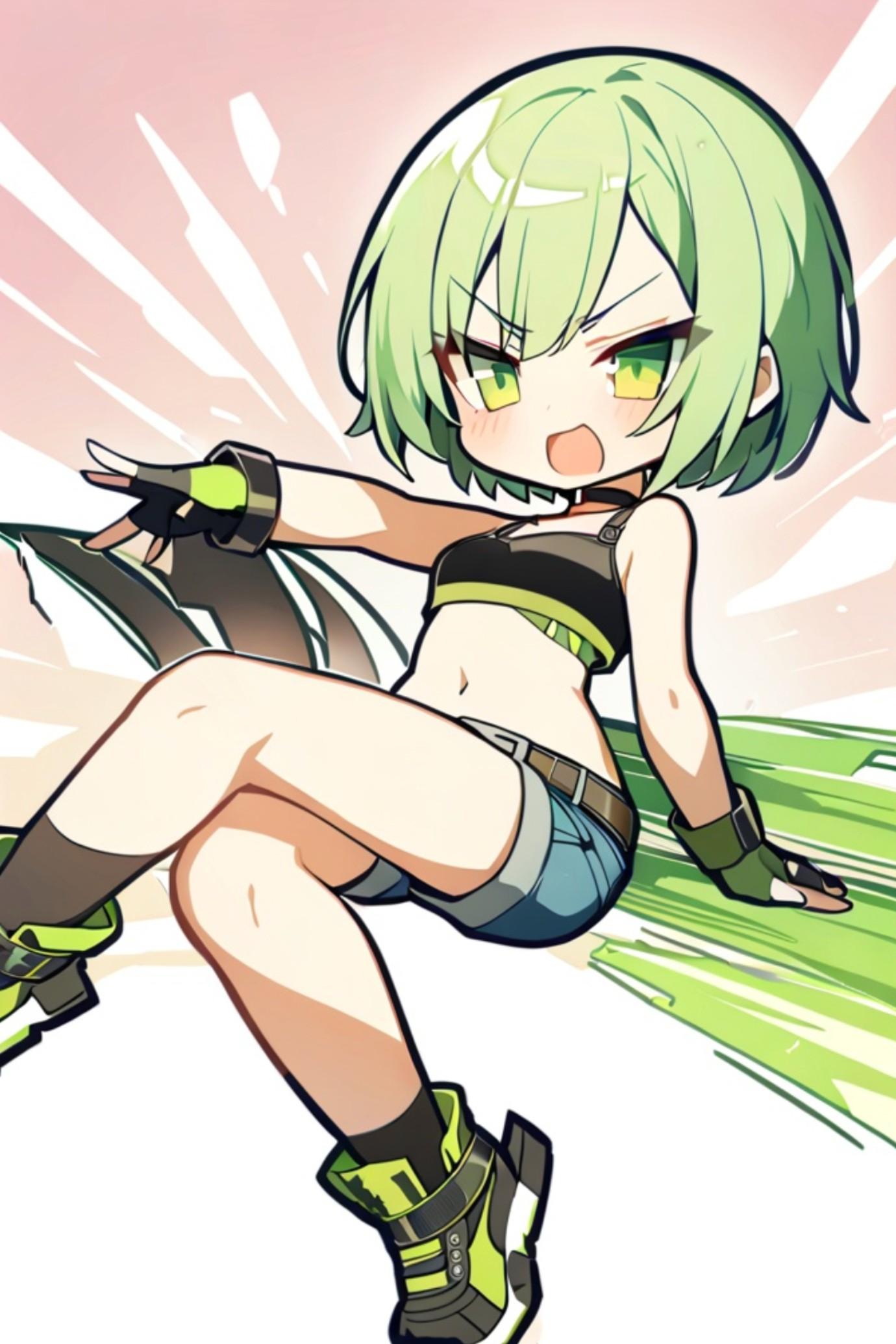 緑髪ちゃん | の人気AIイラスト・グラビア