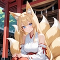 九尾の狐巫女少女 4枚目